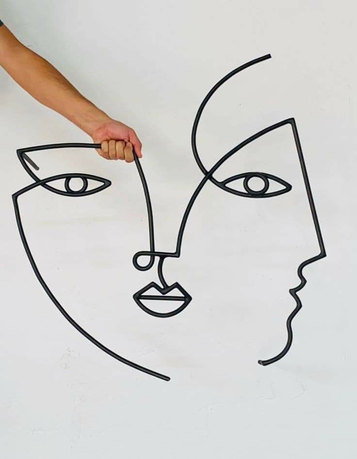 Adorno de Pared Artesanal en Hierro – Hecho a Mano - Caras Modernas II