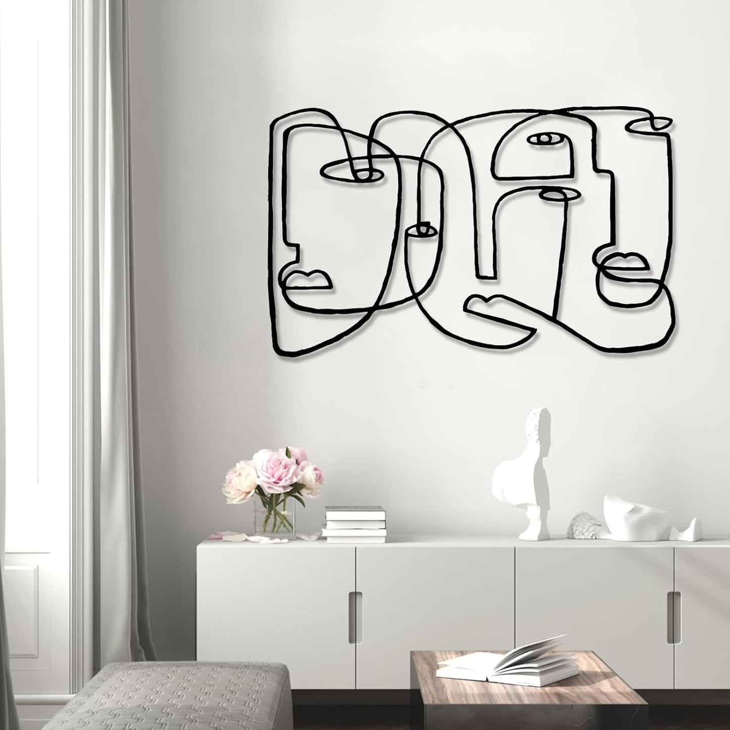 Adorno de Pared Artesanal en Hierro – Hecho a Mano - Caras Modernas IV