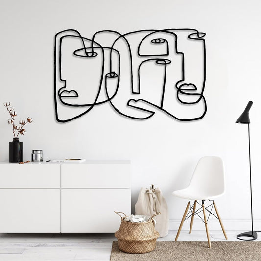 Adorno de Pared Artesanal en Hierro – Hecho a Mano - Caras Modernas IV