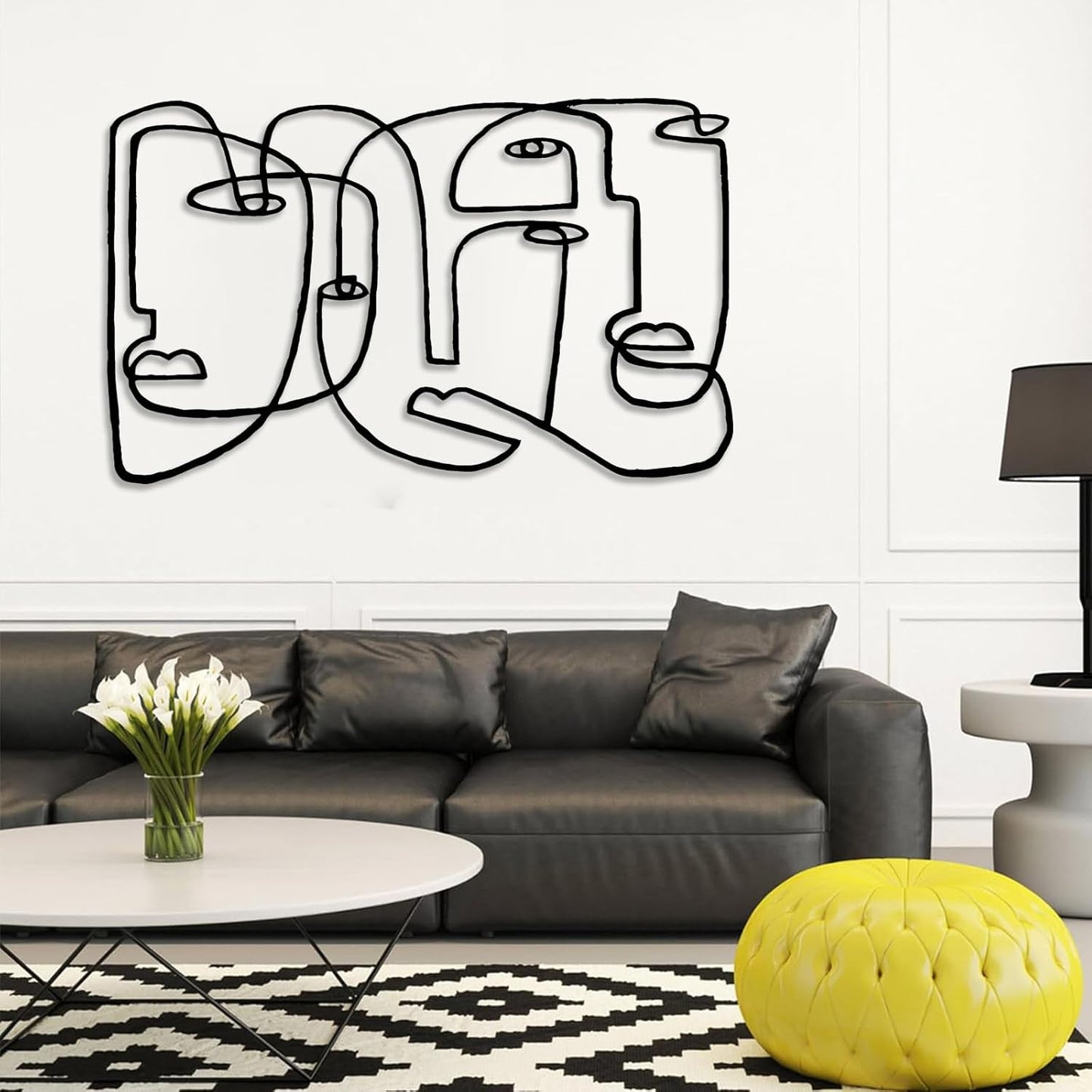 Adorno de Pared Artesanal en Hierro – Hecho a Mano - Caras Modernas IV