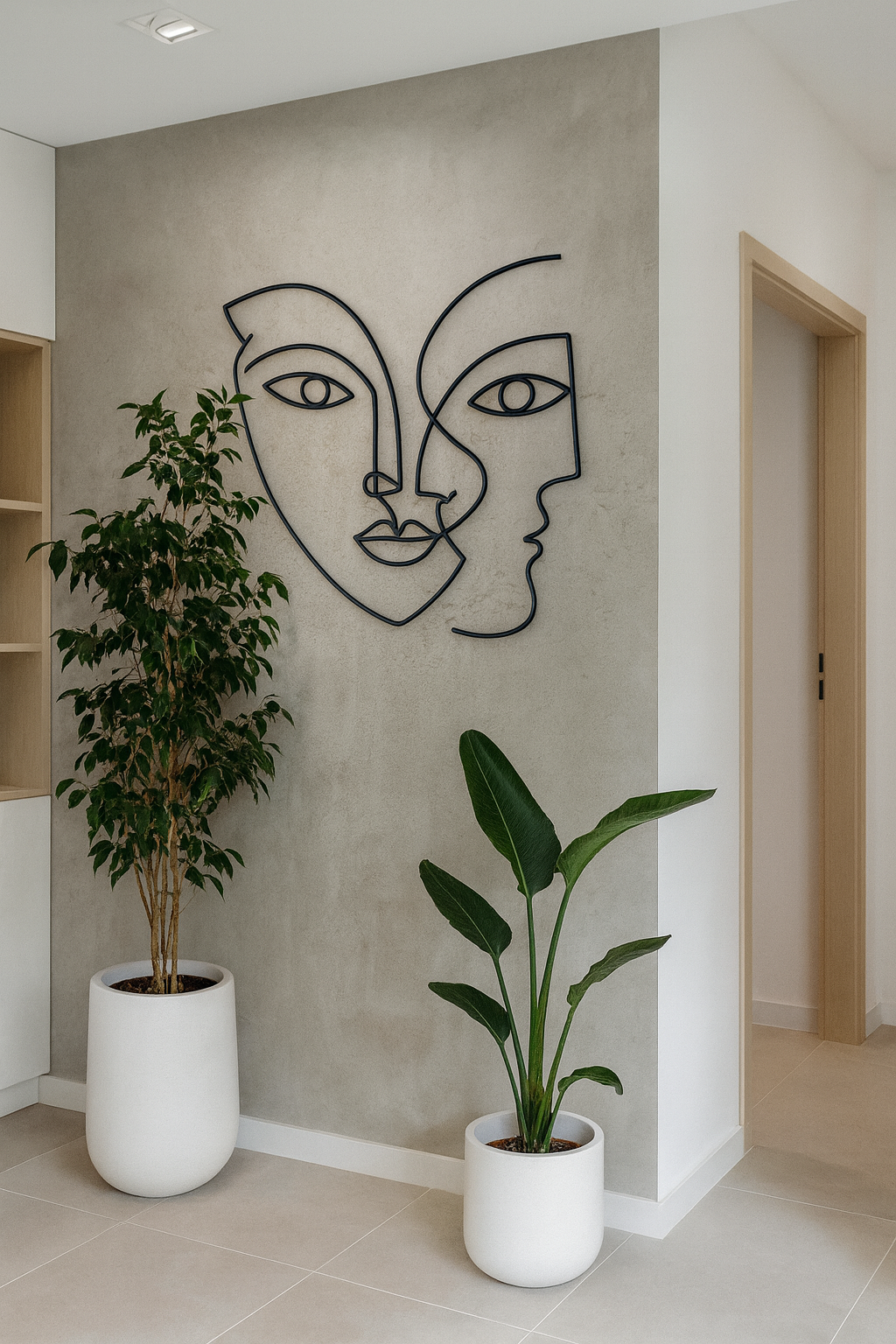 Adorno de Pared Artesanal en Hierro – Hecho a Mano - Caras Modernas II