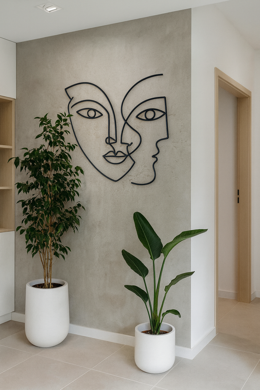 Adorno de Pared Artesanal en Hierro – Hecho a Mano - Caras Modernas II