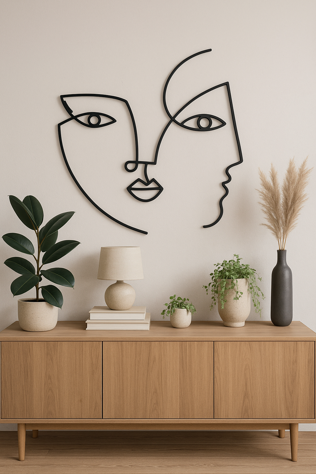 Adorno de Pared Artesanal en Hierro – Hecho a Mano - Caras Modernas II