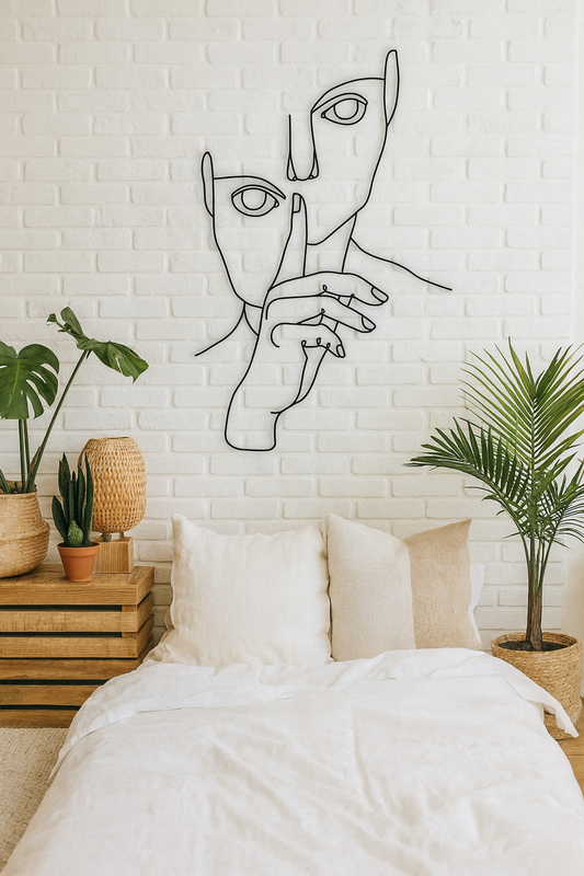 Adorno de Pared Artesanal en Hierro – Hecho a Mano - Caras Modernas VII