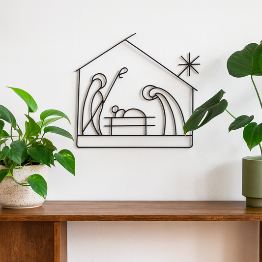 Adorno de Pared Artesanal en Hierro – Hecho a Mano - Pesebre