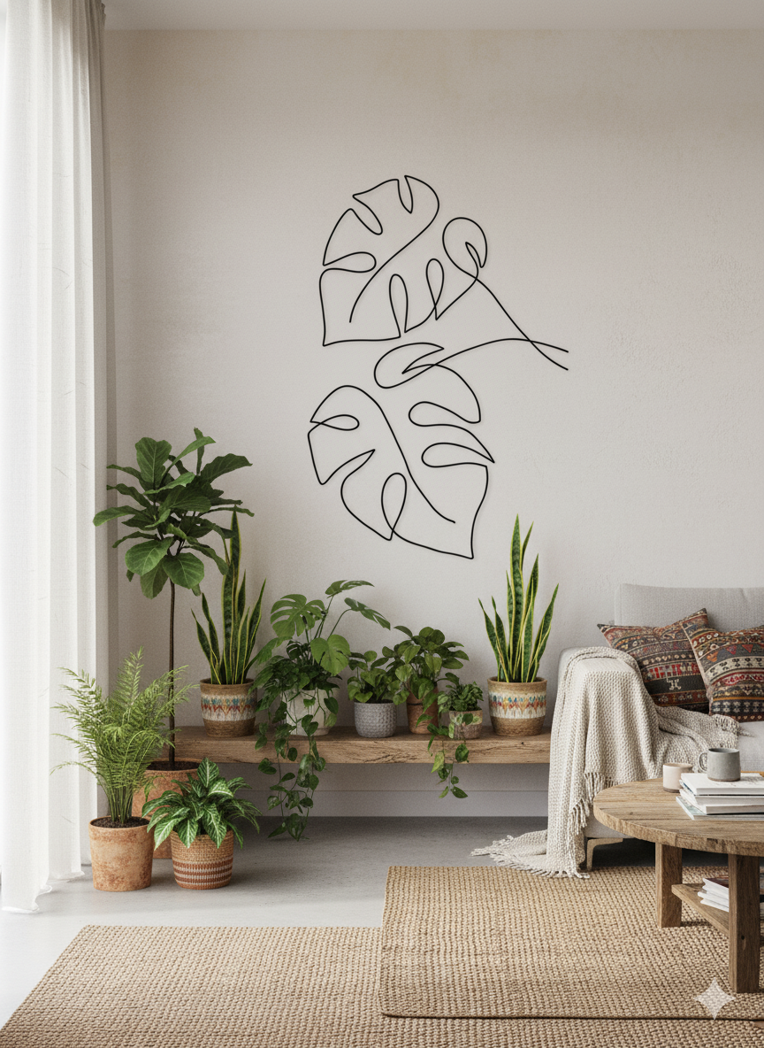 Adorno de Pared Artesanal en Hierro – Hecho a Mano - Botánico
