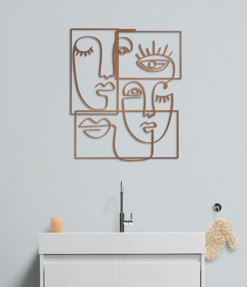 Adorno de Pared Artesanal en Hierro – Hecho a Mano - Caras Picasso