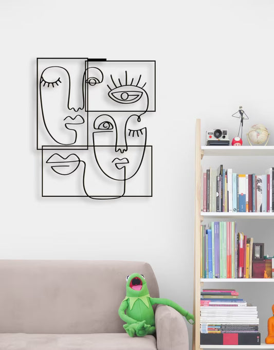 Adorno de Pared Artesanal en Hierro – Hecho a Mano - Caras Picasso