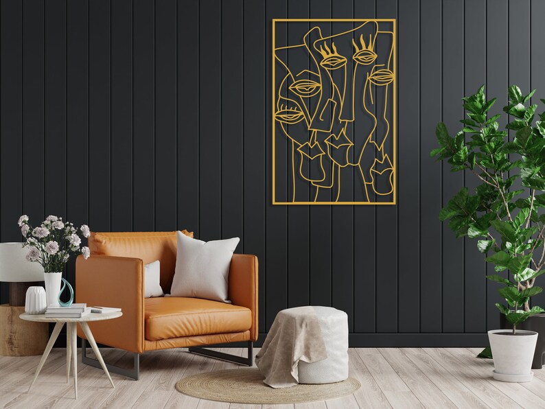 Adorno de Pared Artesanal en Hierro – Hecho a Mano - Caras Modernas