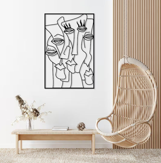 Adorno de Pared Artesanal en Hierro – Hecho a Mano - Caras Modernas