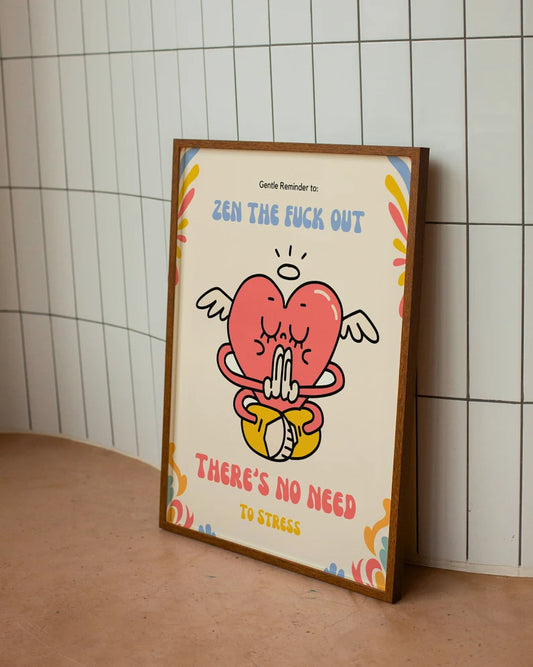 Cuadro Decorativo Frases, Motivación, Zen the Fuck out