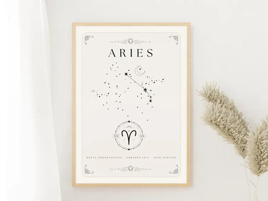 Cuadro Decorativo Póster, Zodiaco Aries VII