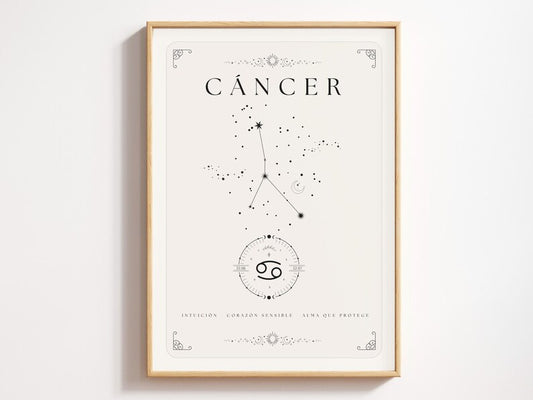 Cuadro Decorativo Póster, Zodiaco Cáncer VII
