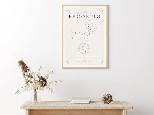 Cuadro Decorativo Póster, Zodiaco Escoripio VII