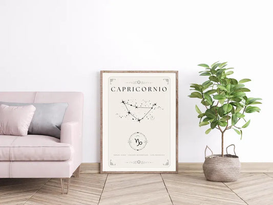 Cuadro Decorativo Póster, Zodiaco Capricornio