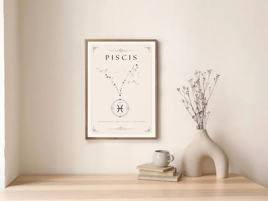 Cuadro Decorativo Póster, Zodiaco Piscis IV