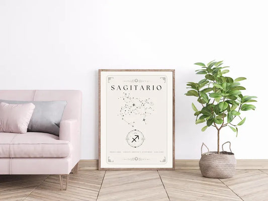 Cuadro Decorativo Póster, Zodiaco Sagitario IV