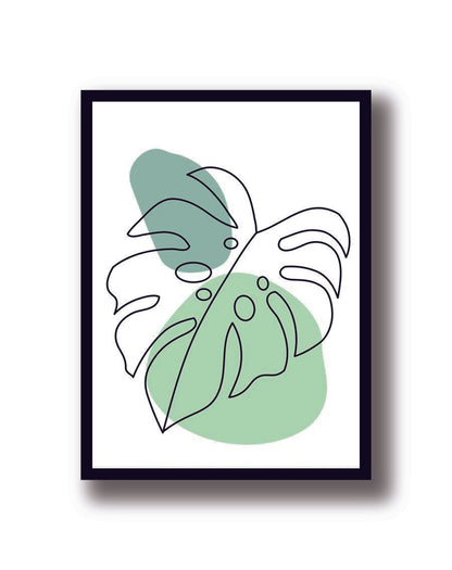 Cuadro Decorativo Monstera, Hoja Line