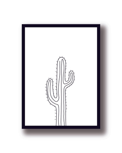 Cuadro Decorativo Cactus, Plantas, Line - Tree House Deco
