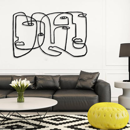 Adorno de Pared Artesanal en Hierro – Hecho a Mano - Caras Modernas IV