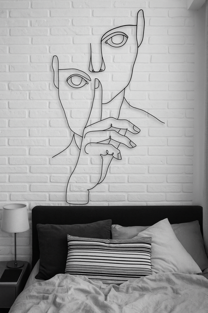 Adorno de Pared Artesanal en Hierro – Hecho a Mano - Caras Modernas VII