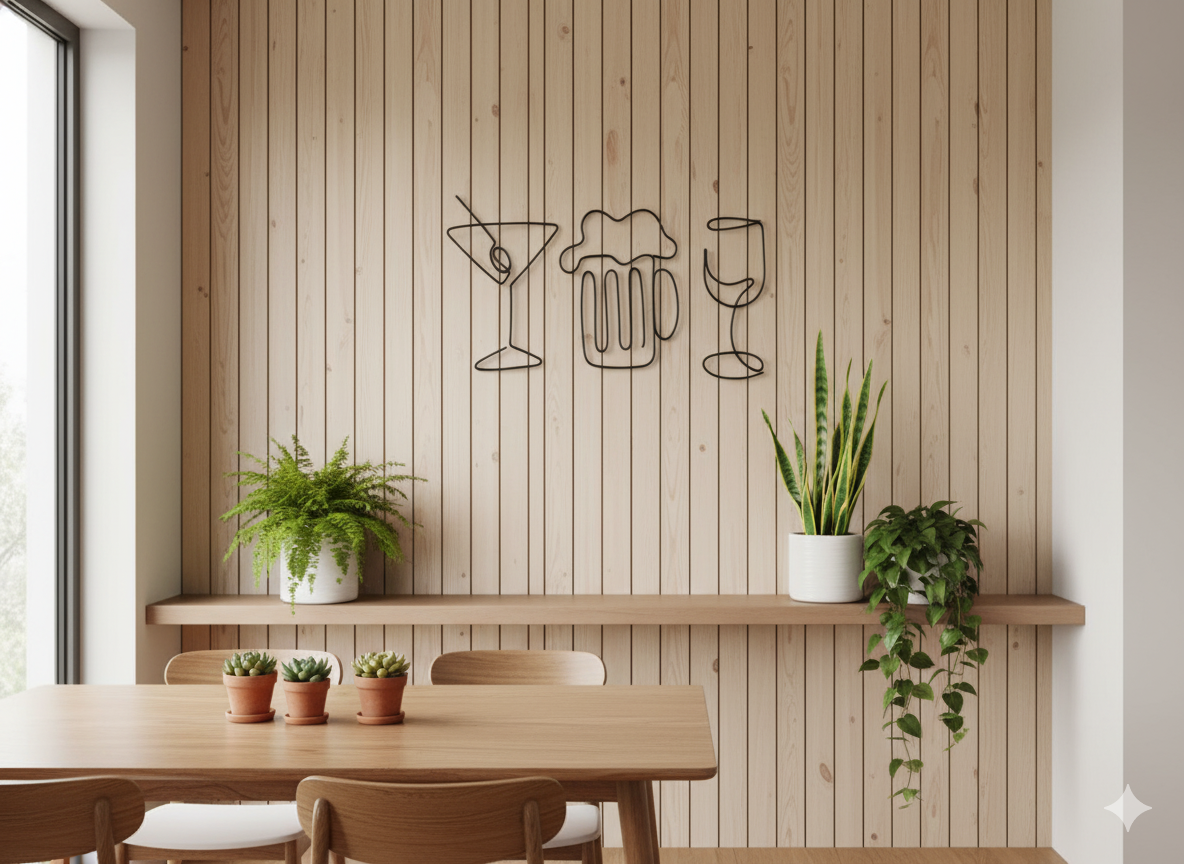 Set x 3 Adorno de Pared Artesanal en Hierro – Hecho a Mano - Bar