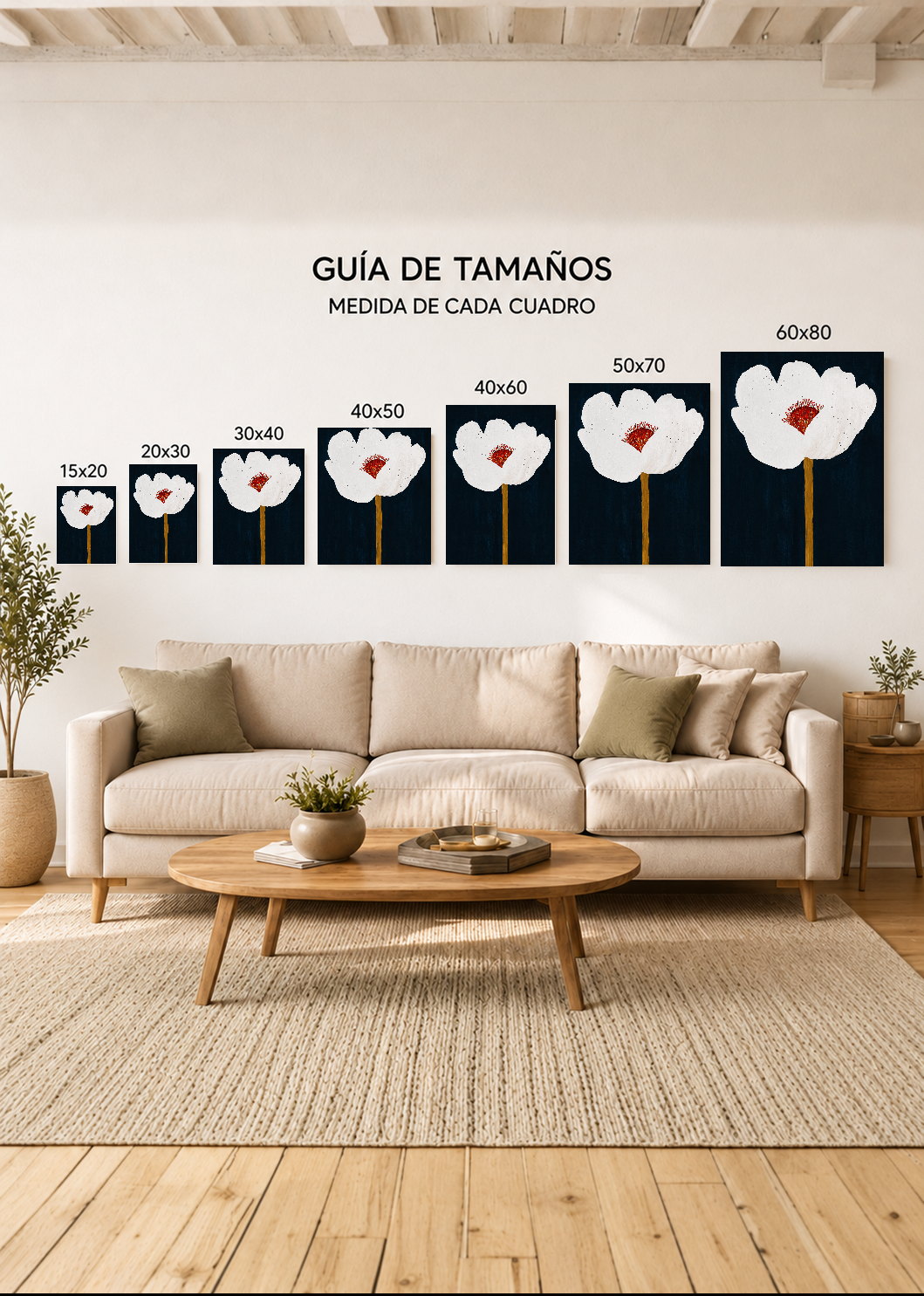 Cuadro Decorativo Sin Marco - MDF 9mm Abstractos Ilustraciones Modernas Flor - foto 5