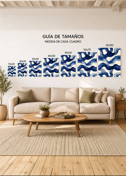 Cuadro Decorativo Sin Marco - MDF 9mm Azul Como el Mar Azul III - foto 5