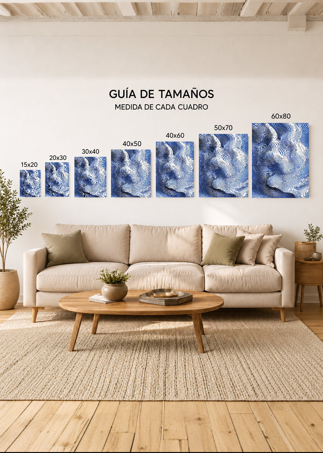 Cuadro Decorativo Sin Marco - MDF 9mm Azul Como el Mar Azul I - foto 5