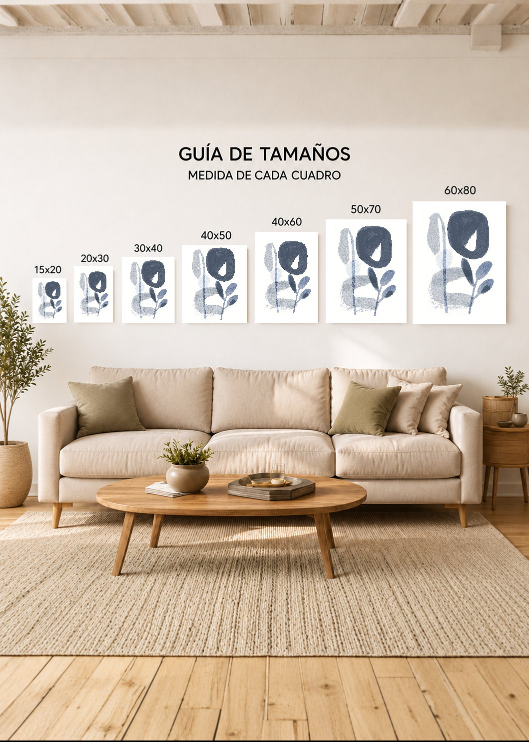 Cuadro Decorativo Sin Marco - MDF 9mm Azul Como el Mar Azul VII - foto 5