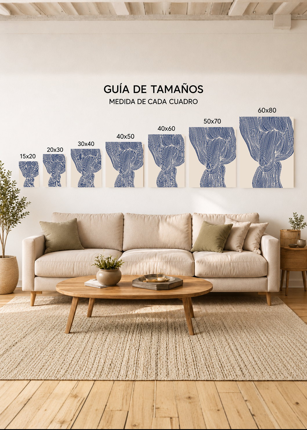 Cuadro Decorativo Sin Marco - MDF 9mm Azul Como el Mar Azul VI - foto 5