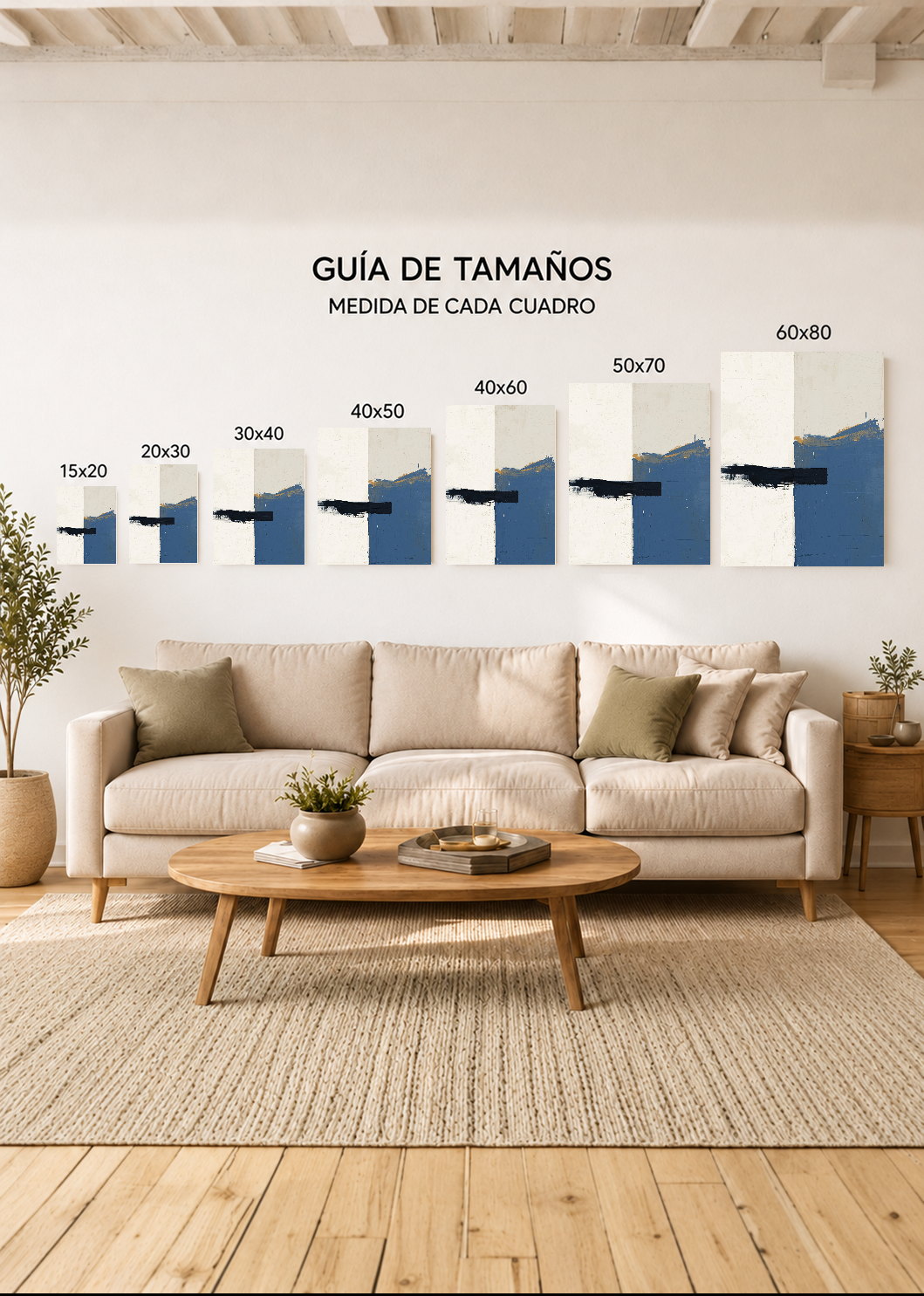 Cuadro Decorativo Sin Marco - MDF 9mm Azul Como el Mar Azul XIX - foto 5