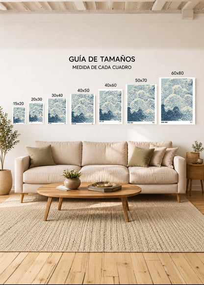Cuadro Decorativo Sin Marco - MDF 9mm Azul Como el Mar Azul XI - foto 5