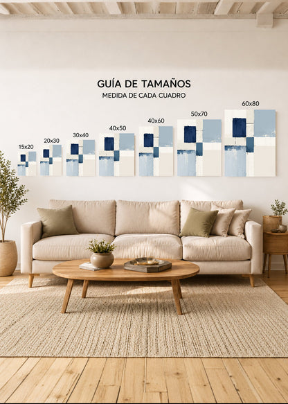 Cuadro Decorativo Sin Marco - MDF 9mm Azul Como el Mar Azul XVI - foto 5