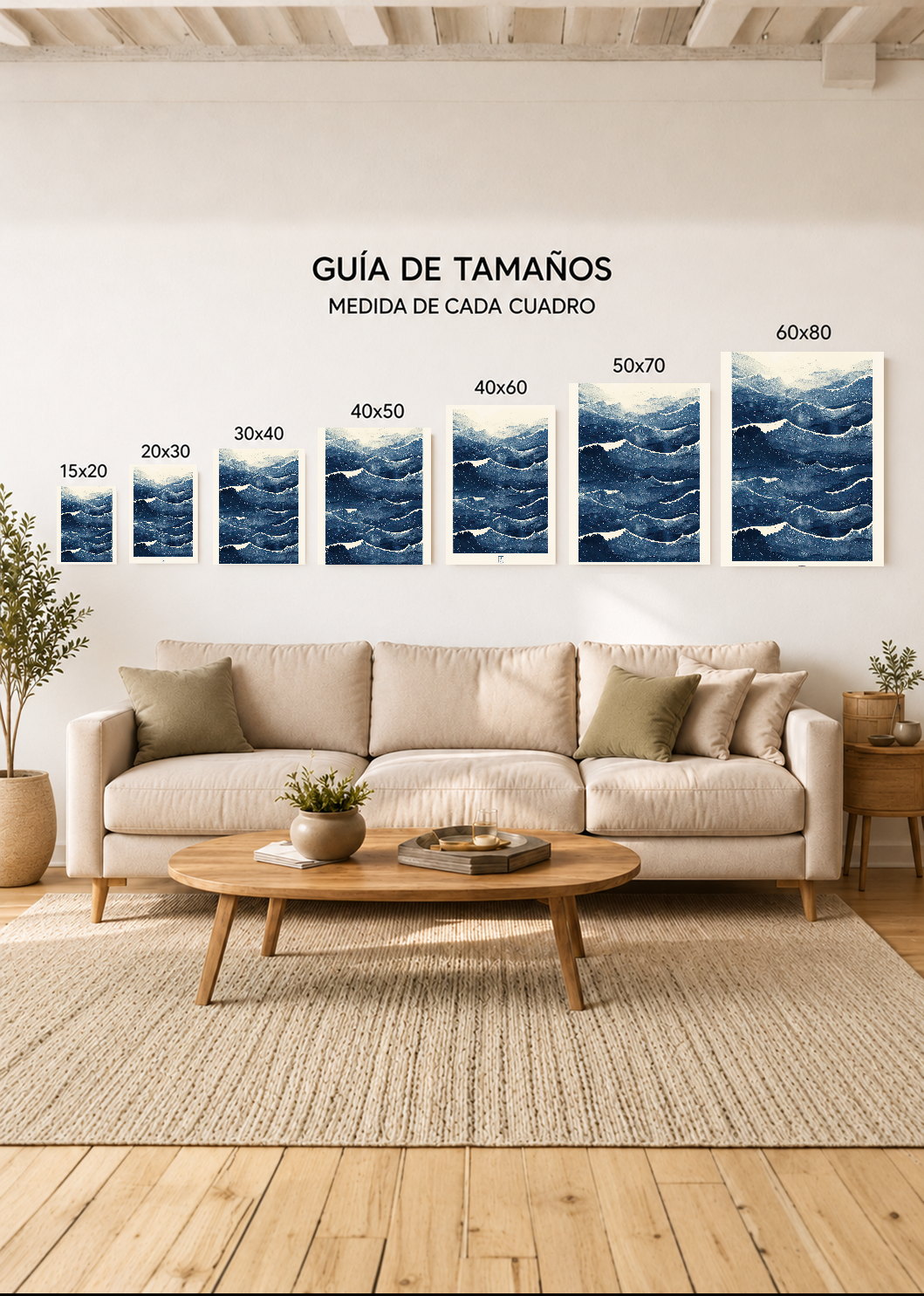 Cuadro Decorativo Sin Marco - MDF 9mm Azul Como el Mar Azul X - foto 5