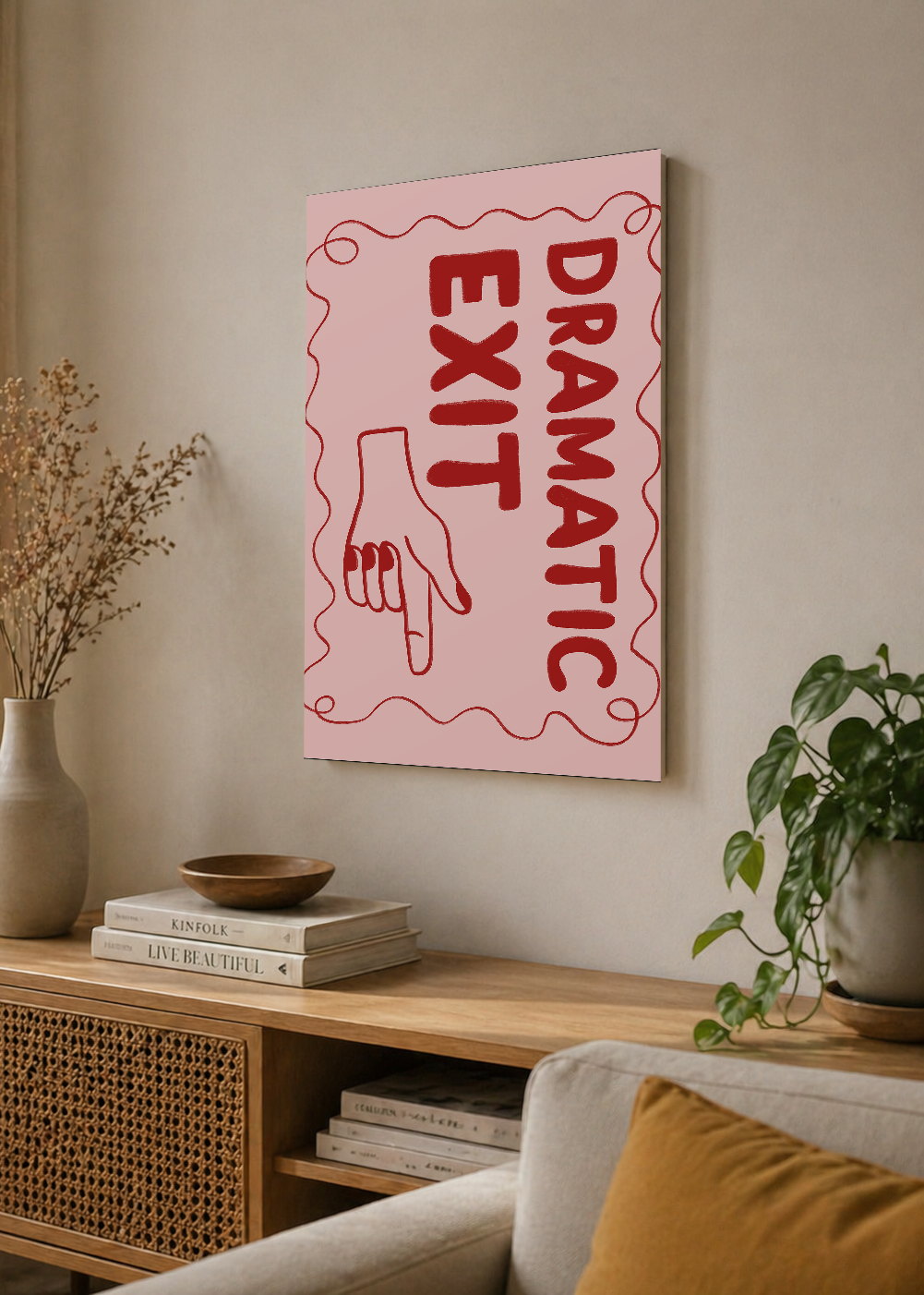 Cuadro Decorativo Sin Marco - MDF 9mm Frases Dramatic Exit - foto 4