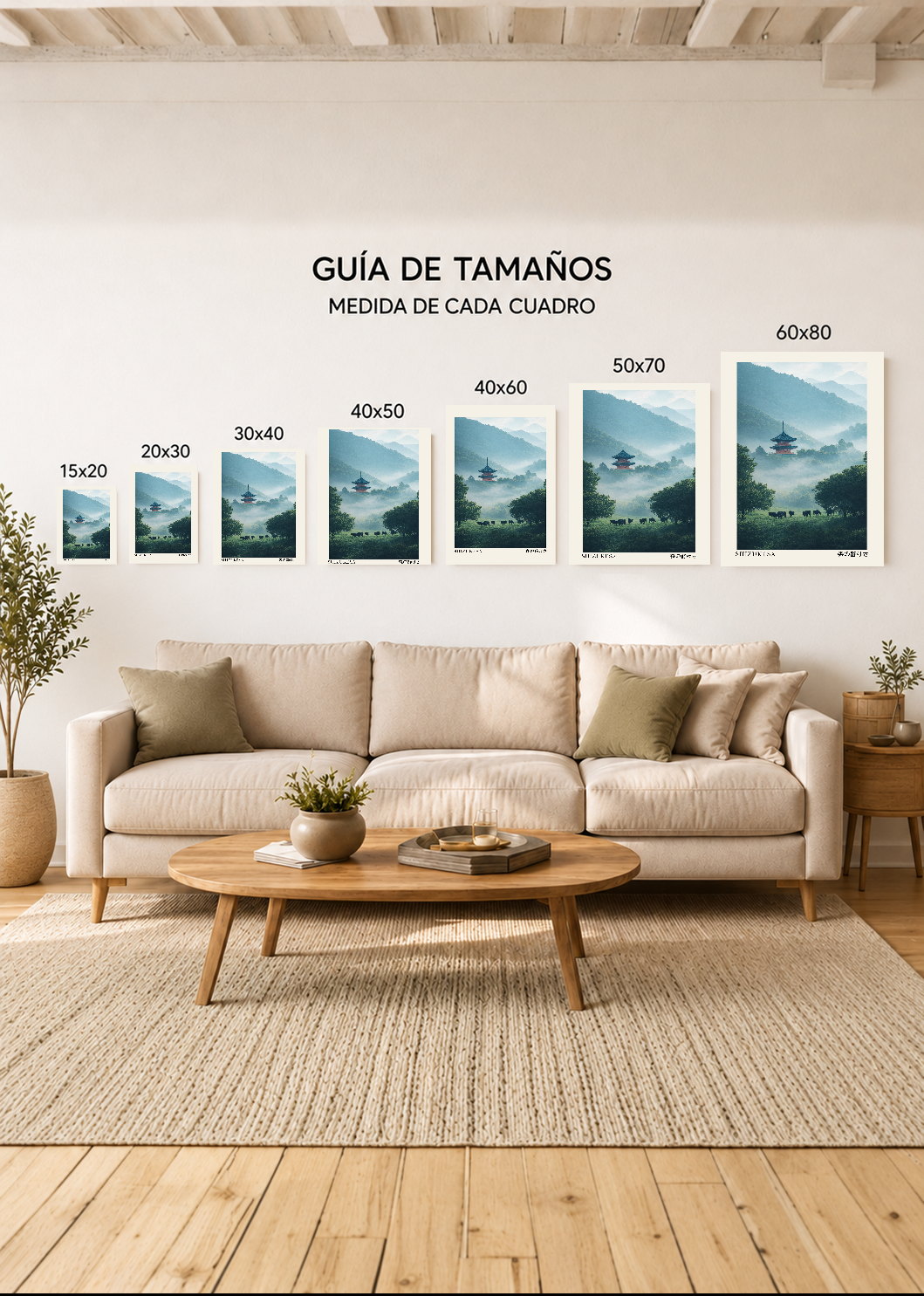 Cuadro Decorativo Sin Marco - MDF 9mm Japandi Decoración Japonesa VI - foto 5