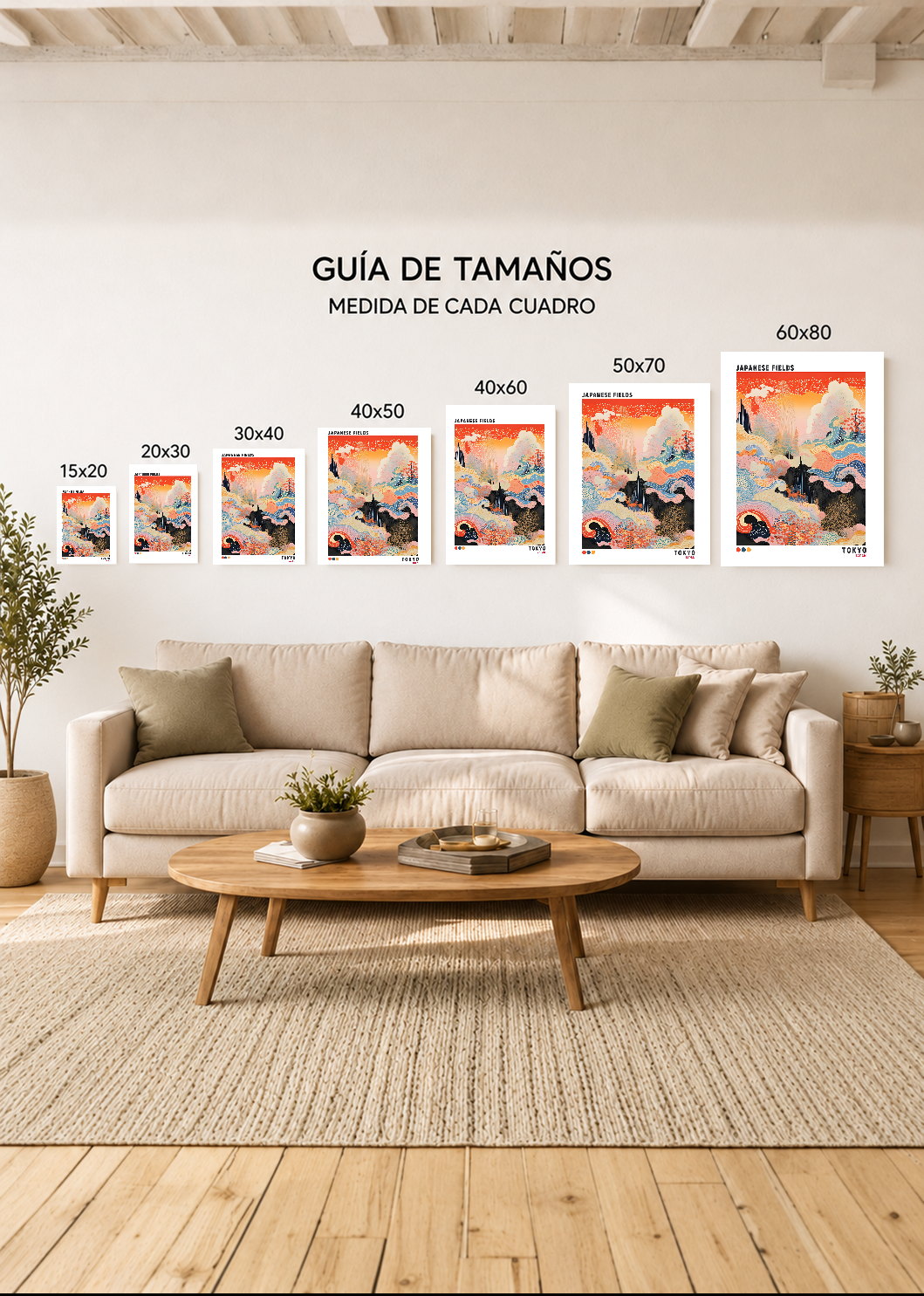 Cuadro Decorativo Sin Marco - MDF 9mm Japandi Decoración Japonesa XI - foto 5