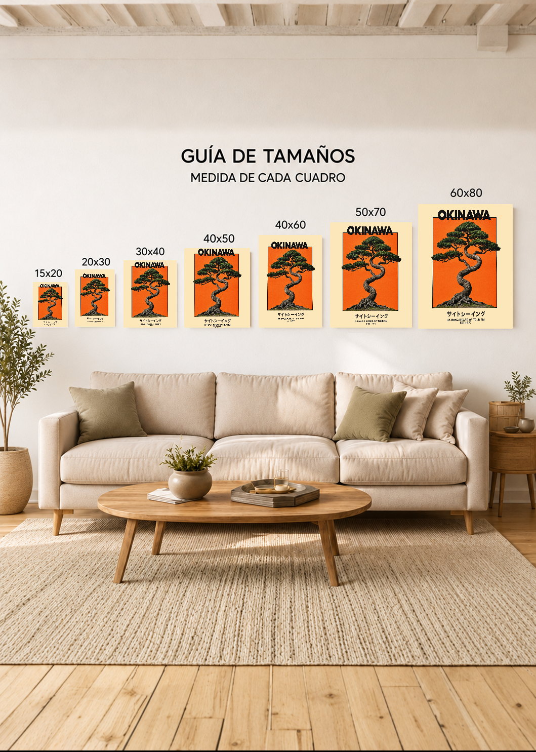 Cuadro Decorativo Sin Marco - MDF 9mm Japandi Okinawa - foto 5