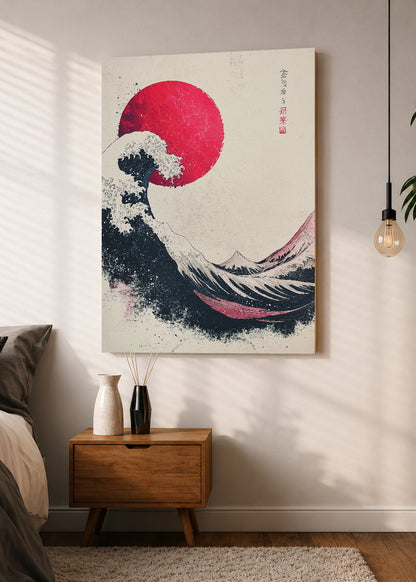 Cuadro Decorativo Sin Marco - MDF 9mm Japandi Ola Japonesa la Gran Ola I - foto 1