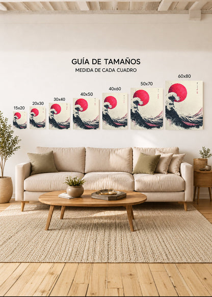 Cuadro Decorativo Sin Marco - MDF 9mm Japandi Ola Japonesa la Gran Ola I - foto 5