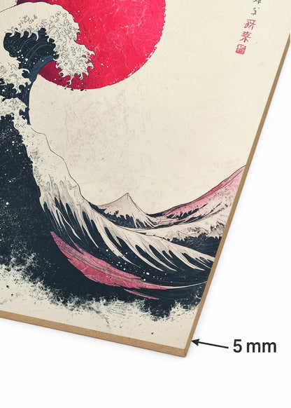 Cuadro Decorativo Sin Marco - MDF 9mm Japandi Ola Japonesa la Gran Ola I - foto 6