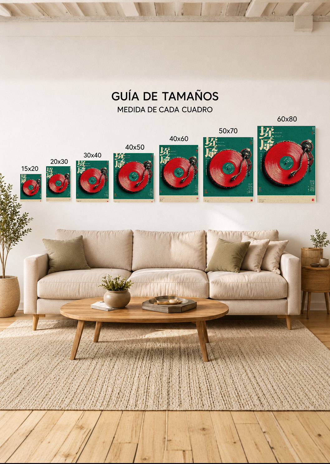 Cuadro Decorativo Sin Marco - MDF 9mm Japandi Vinilo - foto 5