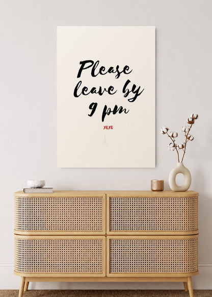 Cuadro Decorativo Sin Marco - MDF 9mm Motivacion Please Leave by 9 PM - foto 2