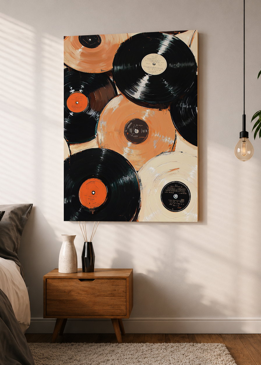 Cuadro Decorativo Sin Marco - MDF 9mm Poster Música Vinilos Discos - foto 1