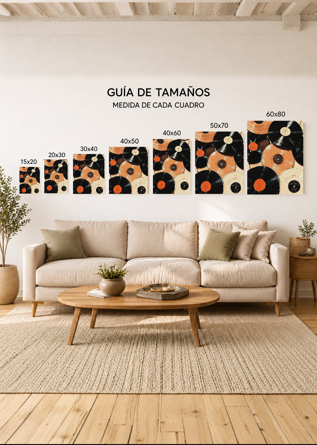 Cuadro Decorativo Sin Marco - MDF 9mm Poster Música Vinilos Discos - foto 5