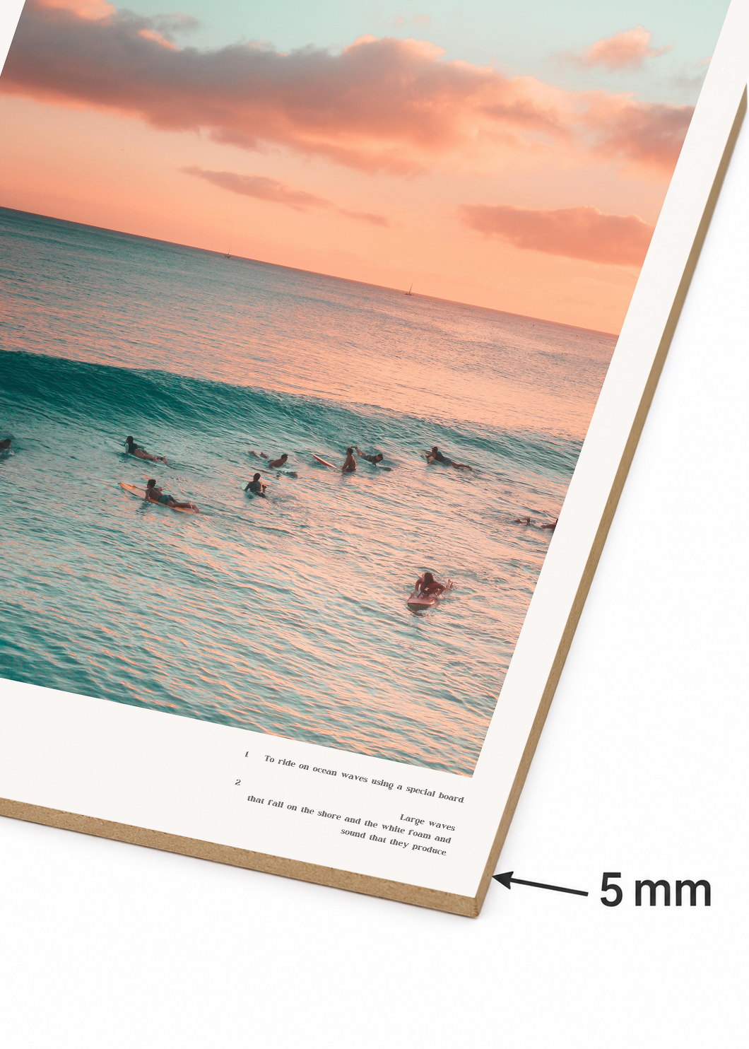 Cuadro Decorativo Sin Marco - MDF 9mm Surf Playa Tabla Olas y Arena VII - foto 6
