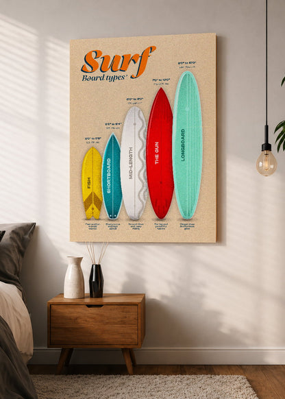 Cuadro Decorativo Sin Marco - MDF 9mm Surf Playa Tabla Olas y Arena XI - foto 1