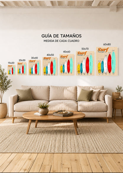 Cuadro Decorativo Sin Marco - MDF 9mm Surf Playa Tabla Olas y Arena XI - foto 5