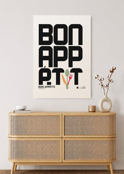 Cuadro Decorativo Sin Marco - MDF 9mm Typography Bon Appétit - foto 2